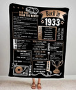 Birthday Blanket For Women Born In 1933 Poster, Flashback To 1933, Year In 1933 Review, Us History Event In 1933, 89th Birthday, Gifts For 89 Year Old Man Women Birthday Blanket For Dad Mom Turning 90
