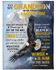 Personalized Eagle To My Grandson From Grandpa Never Forget That I Love You Great Customized Blanket Gifts For Birthday Christmas Thanksgiving Anniversary