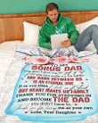 Personalized To Bonus Dad From Daughter Fleece Sherpa Blanket Great Customized Blanket Gift For Birthday Christmas Thanksgiving Anniversary