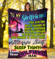 Personalized Oilfield Man To My Girlfriend From Boyfriend Goodnight Baby Fleece Blanket Great Customized Gifts For Birthday Christmas Thanksgiving Wedding Valentine's Day