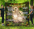 Personalized Custom Name Owl Dad And Daughter Quilt Blanket Great Gifts For Birthday Christmas Thanksgiving Anniversary
