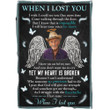 Angel Wings When I Lost You I Wish I Could See You One More Time Come Walking Through The Door Fleece Blanket Great Customized Blanket Gifts For Birthday Christmas Thanksgiving, Dad In Heaven