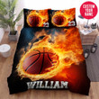 Personalized Basketball Fire Duvet Cover Bedding Set