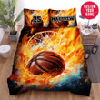 Personalized Basketball Fire Ball Hoop Duvet Cover Bedding Set