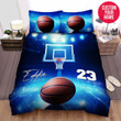 Personalized Basketball Ball And Basket Cotton Bed Sheets Spread Comforter Duvet Cover Bedding Sets Perfect Gifts For Basketball Lover
