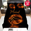 Personalized Basketball Light Orange Custom Name Duvet Cover Bedding Set