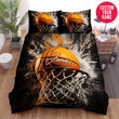 Personalized Basketball Watercolour Background Custom Name Duvet Cover Bedding Set