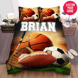 Personalized Soccer Baseball Football Basketball Balls Duvet Cover Bedding Sets