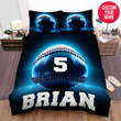 Personalized Baseball Blue Light Custom Name Duvet Cover Bedding Set