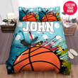 Personalized Basketball Polka Dots Custom Name Duvet Cover Bedding Set