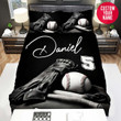 Personalized Baseball Stuff Black And White Custom Name Duvet Cover Bedding Set