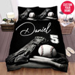 Personalized Baseball Stuff Black And White Custom Name Duvet Cover Bedding Set