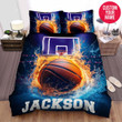 Personalized Basketball Water And Fire In Court Custom Name Duvet Cover Bedding Set