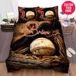 Personalized Baseball Vintage Ball In Glove Custom Name Duvet Cover Bedding Set