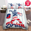 Personalized Baseball Pitcher American Player Custom Name Duvet Cover Bedding Set