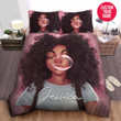 Personalized Bad And Boujee Black Girl Dolly Duvet Cover Bedding Set