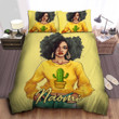Personalized Black Girl With Cactus Duvet Cover Bedding Set