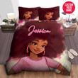 Personalized Beautiful Black Girl Big Hair Breast Cancer Awareness Duvet Cover Bedding Set