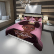 Personalized Queen Black Girl In Pink Background Duvet Cover Bedding Set