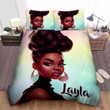 Personalized Black Girl Rainbow Background Duvet Cover Bedding Set