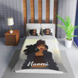 Personalized Black Girl Queen Hat Duvet Cover Bedding Set
