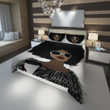 Personalized Classy High Fashion Afro Black Girl Duvet Cover Bedding Set