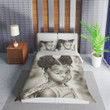 Personalized Drawing Cute Face Black Little Girl Duvet Cover Bedding Sets