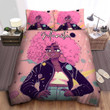 Personalized Galaxy Universe Black Girl Pink Afro Duvet Cover Bedding Set