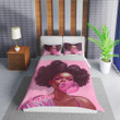 Personalized Black Girl Pink Bubble Gum Duvet Cover Bedding Set
