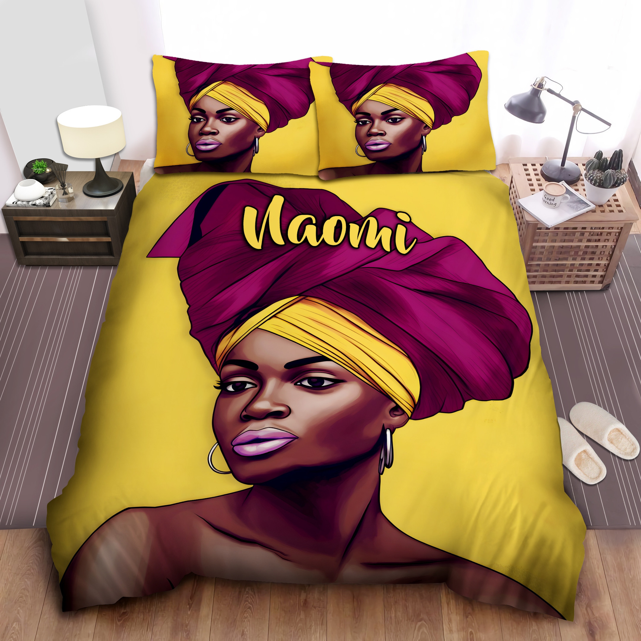 Personalized Black Girl In Turban Duvet Cover Bedding Sets