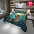 Personalized Little Melanin Queen Black Mermaid Princess With Puff Ponytails Duvet Cover Bedding Set