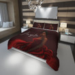Personalized Black Pretty Girl Red Dress Duvet Cover Bedding Set