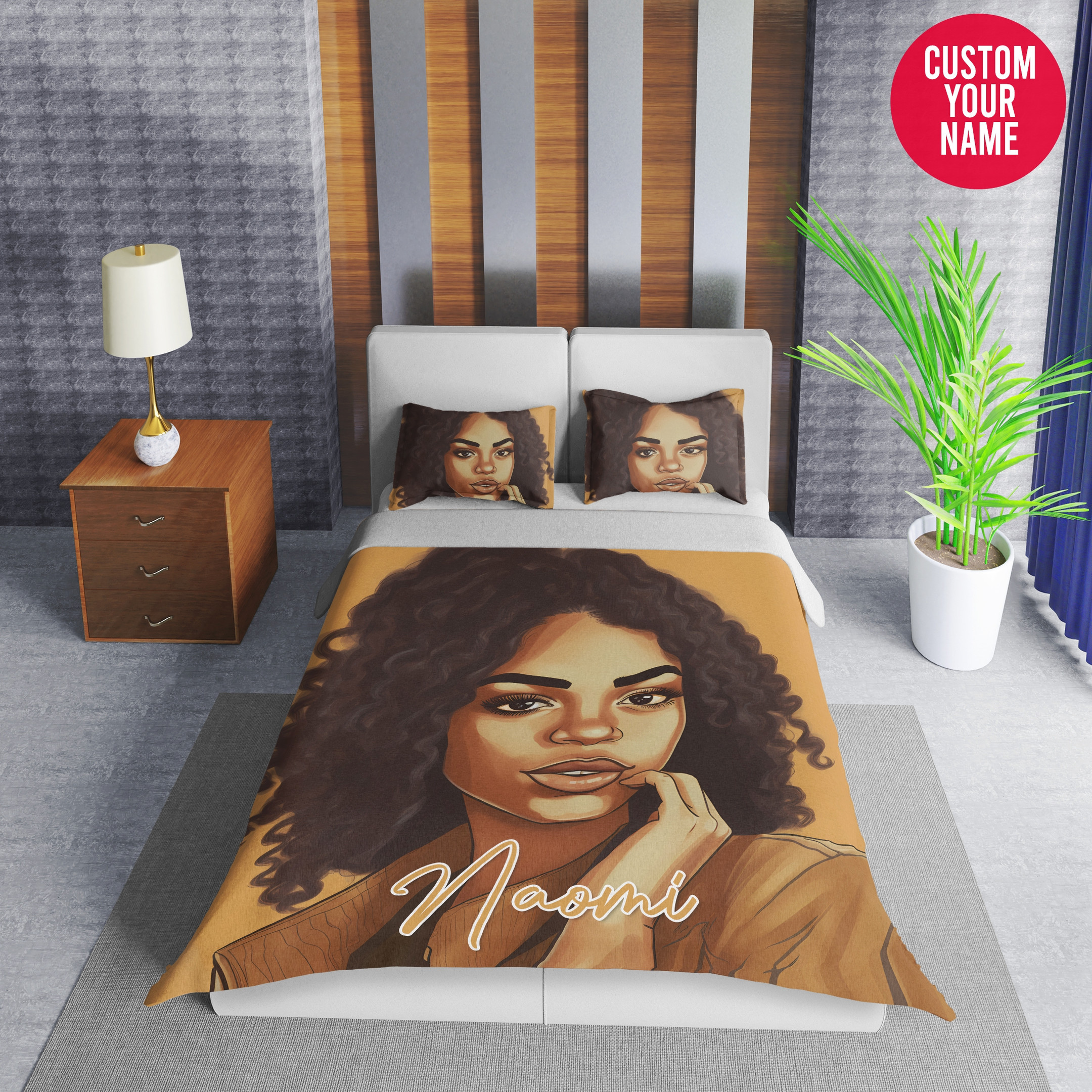 Personalized Hot Dang Black Girl Duvet Cover Bedding Set