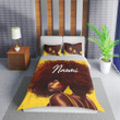 Personalized Black Girl Natural Hair African American Woman Duvet Cover Bedding Set