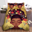 Personalized Black Girl Flowers On Afro Hair Duvet Cover Bedding Set