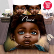 Personalized Black Little Girl Innocent Black Baby Girl Duvet Cover Bedding Set