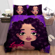 Personalized Black Girl Purple Galaxy Duvet Cover Bedding Set