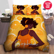 Personalized Sexy Black Girl With Orange Dress Africa American Woman Duvet Cover Bedding Set