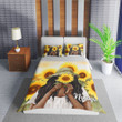 Personalized Black Girl Sunflower Duvet Cover Bedding Set