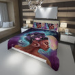 Personalized Galaxy Sun And Moon Black Girl With Rose Tattoo Duvet Cover Bedding Set