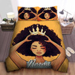 Personalized Black Girl With Big Short Afro Wearing Crown Respect My Hair Duvet Cover Bedding Set