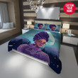 Personalized Black Girl Braids Purple Braids Hairstyle Duvet Cover Bedding Set