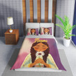 Personalized Black Girl Braided Haristyle Flower Duvet Cover Bedding Set