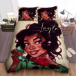 Personalized Black Girl Phone Rose Custom Name Duvet Cover Bedding Set