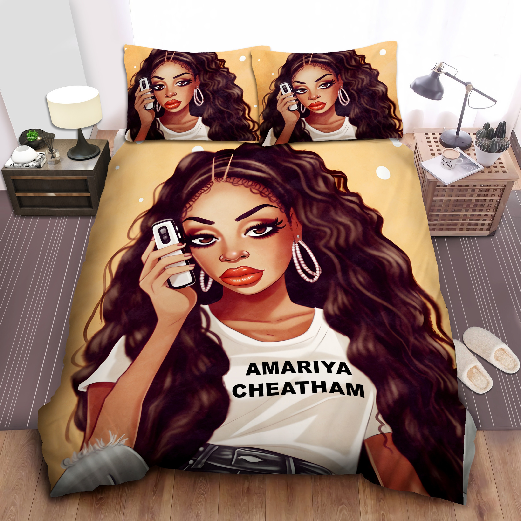 Personalized Black Girl So Cool Black Teen Girl Duvet Cover Bedding Set