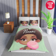 Personalized Black Doll Girl Bubble Gum Duvet Cover Bedding Set