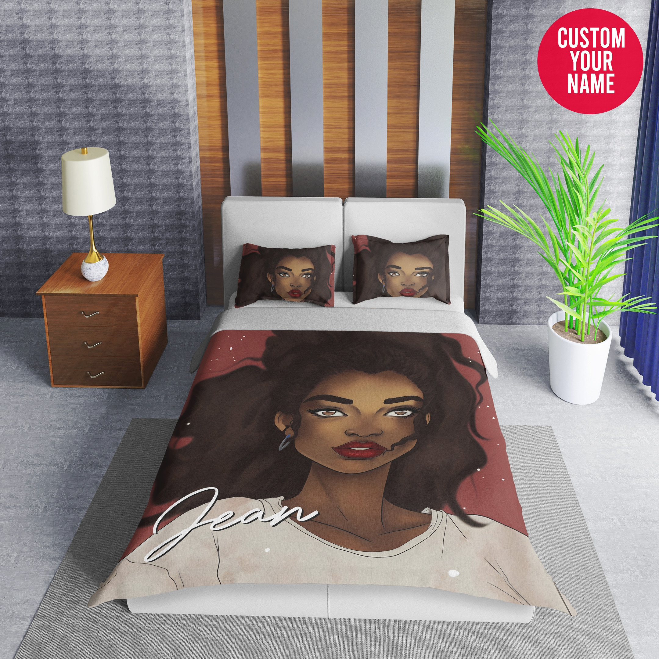 Personalized African American Woman Black Girl With Special Skin Duvet Cover Bedding Set