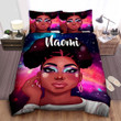 Personalized Black Girl With Space Buns Hairstyle Black Queen Galaxy Duvet Cover Bedding Set