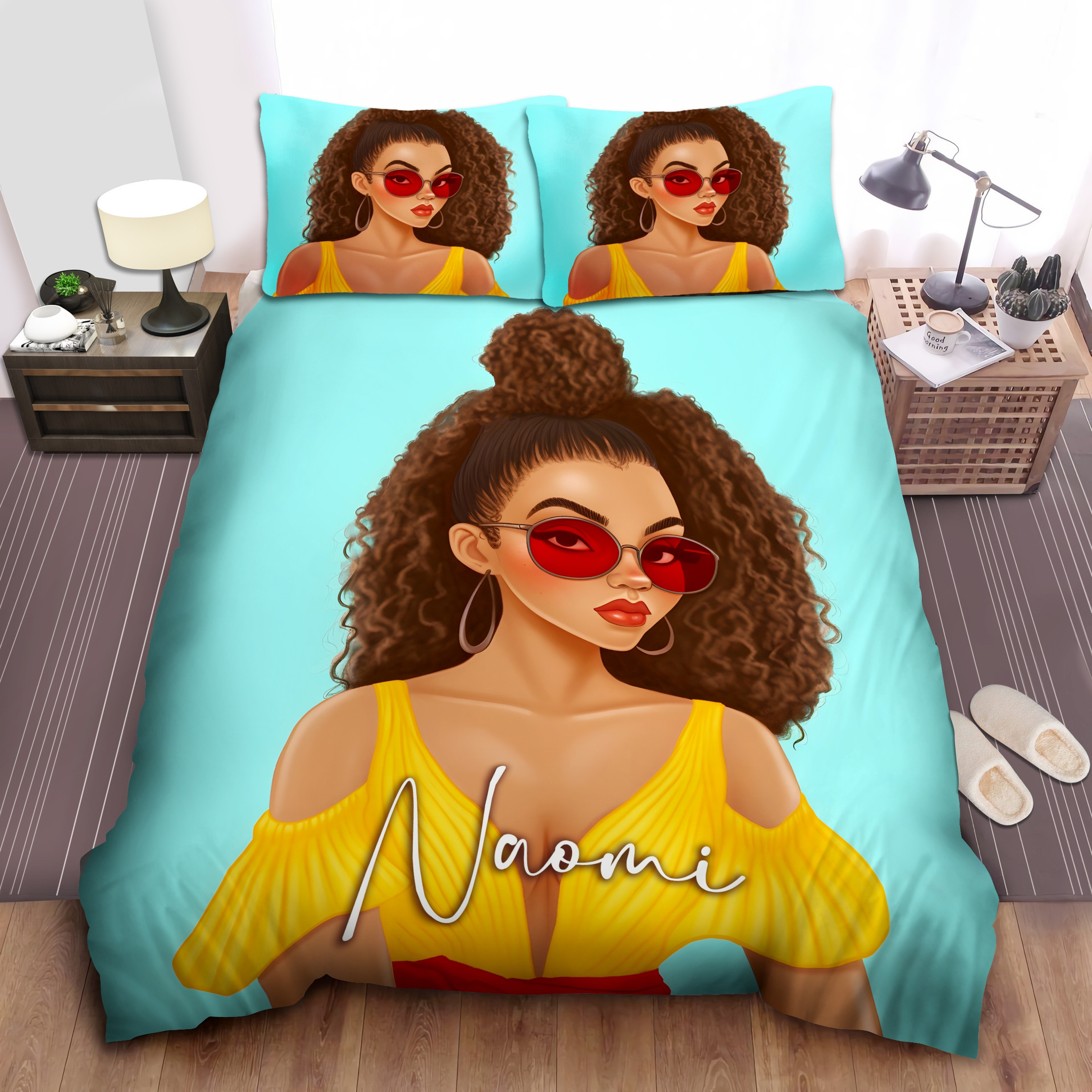 Personalized Sexy Black Girl Duvet Cover Bedding Set
