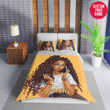 Personalized Cool Black Teen Girl Long Curly Hair Duvet Cover Bedding Set